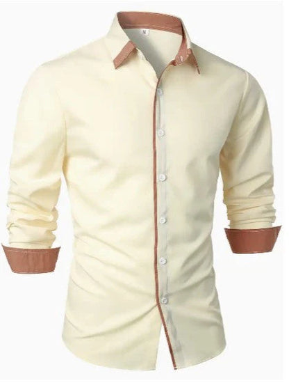 Elegant long-sleeved shirt with contrasting collar – stylish for special occasions