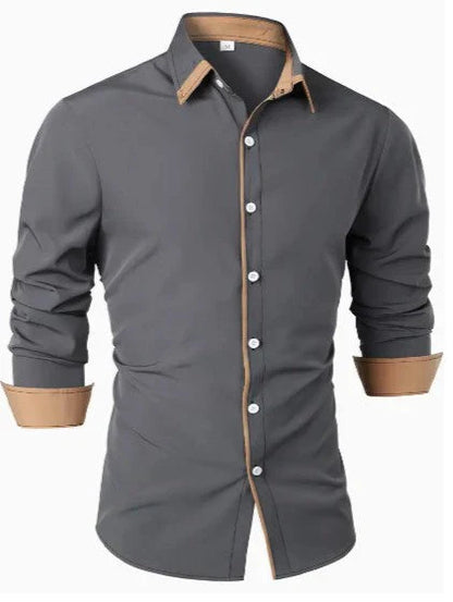 Elegant long-sleeved shirt with contrasting collar – stylish for special occasions