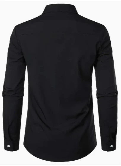 Elegant long-sleeved shirt with contrasting collar – stylish for special occasions