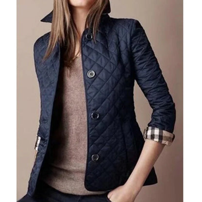 Freya – women's quilted jacket with diamond pattern and button closure