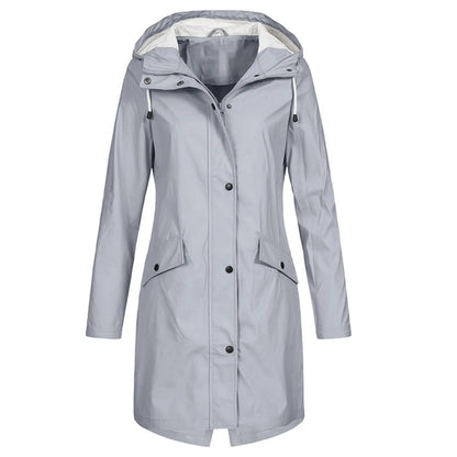 Long Waterproof Raincoat with Hood