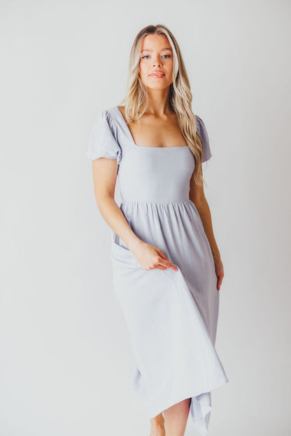 August Open Back Midi Dress in Morning Glory - Bump Friendly