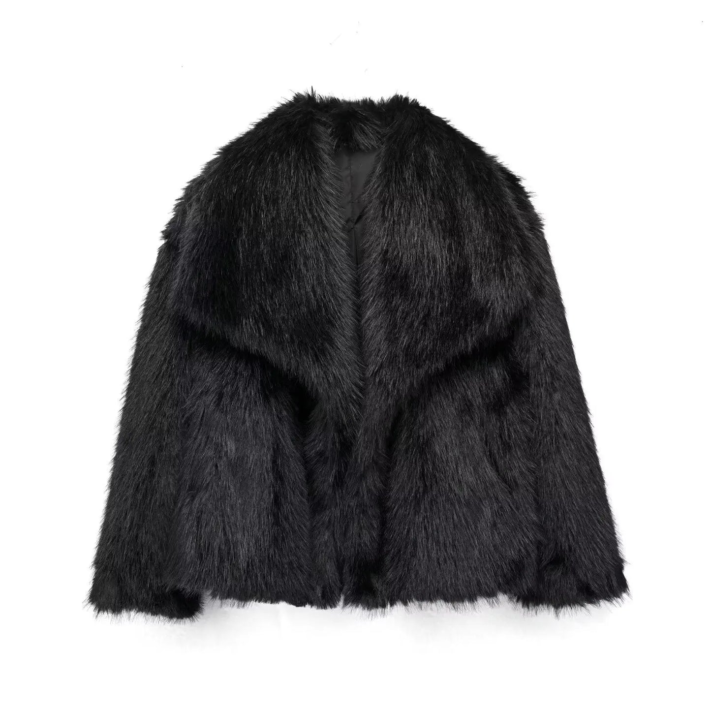 Macy faux fur coat – soft faux fur coat for cold days