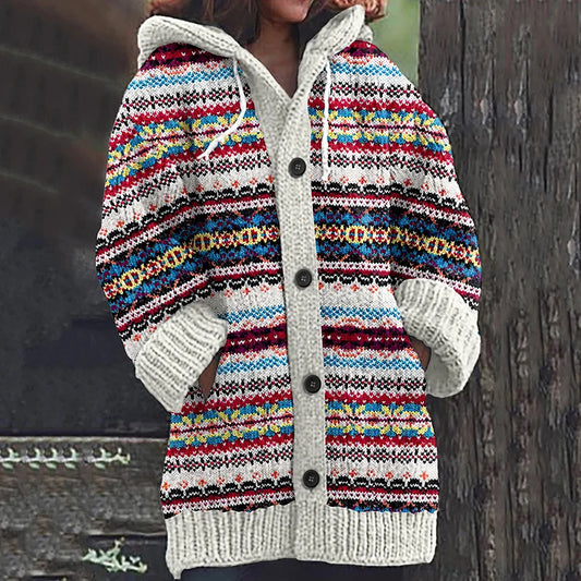 Patterned women's cardigan for cold days