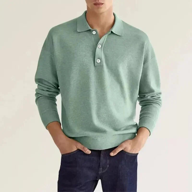 Elias long-sleeve polo shirt – men