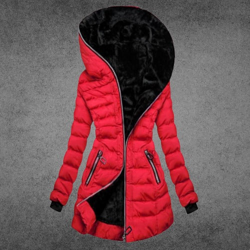 Women’s hooded zip jacket with ribbed sleeves – women