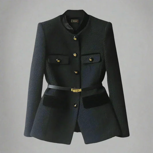 Tailored women's coats with belt and buttons
