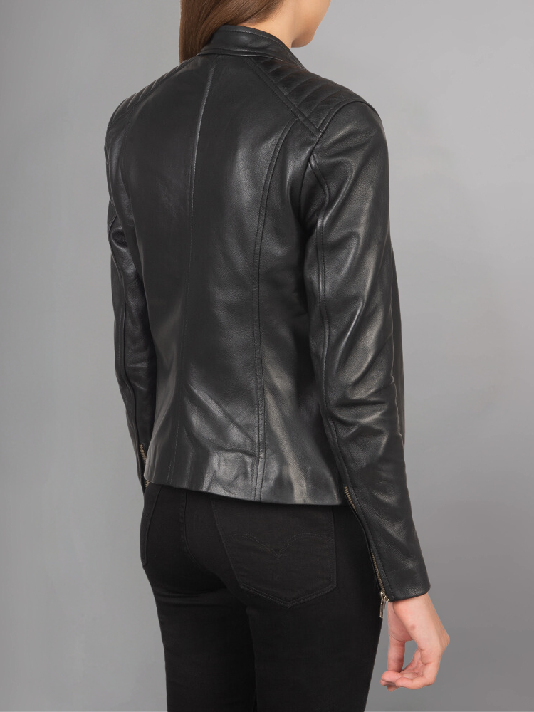 Kelsee Green Leather Biker Jacket