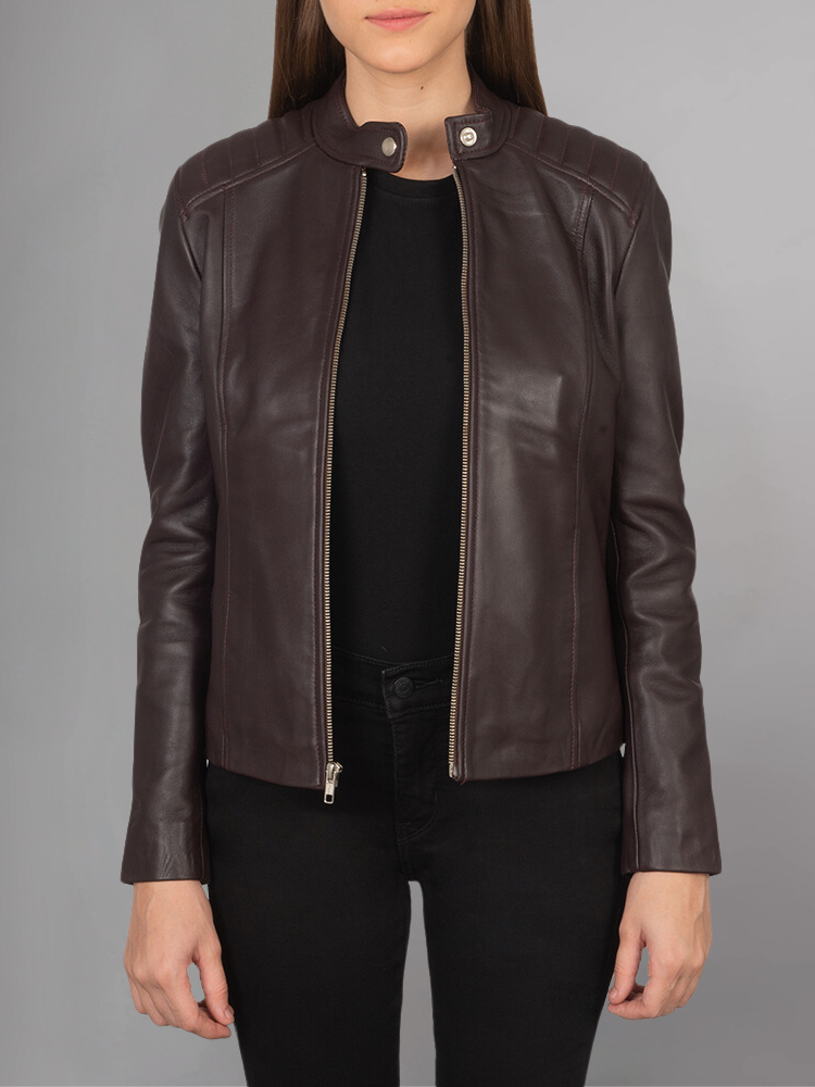 Kelsee Green Leather Biker Jacket