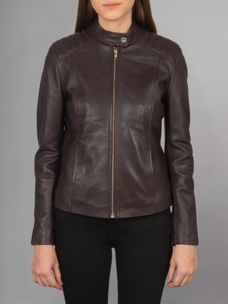 Kelsee Green Leather Biker Jacket