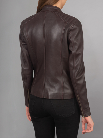 Kelsee Green Leather Biker Jacket