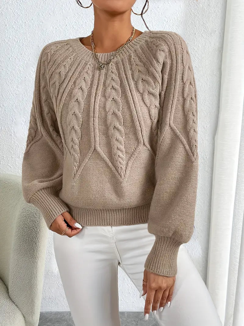 Women’s elegant cable knit sweater