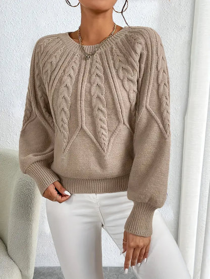 Women’s elegant cable knit sweater