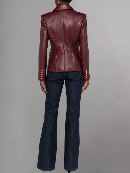 Kinley Womens Leather Blazer Jacket