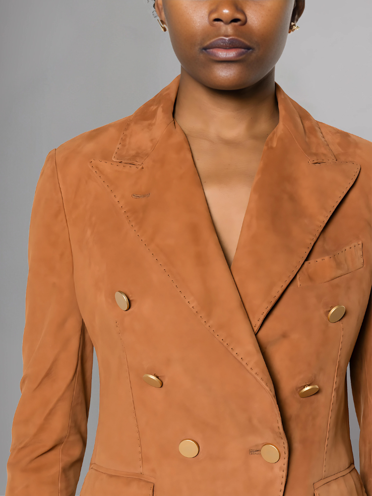 Kinley Womens Leather Blazer Jacket