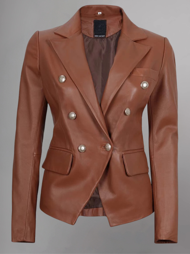 Kinley Womens Leather Blazer Jacket