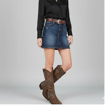 Women's cowgirl knee-high western boots with studs – women