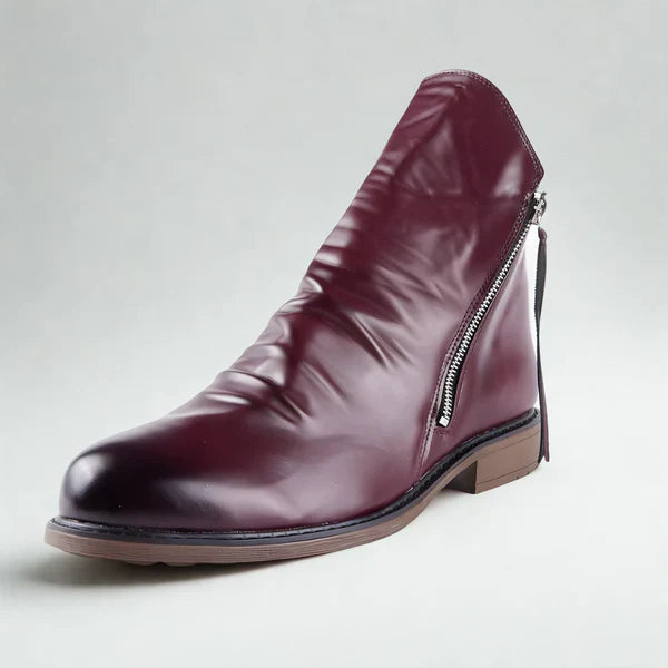 Men's leather chelsea ankle boots with zipper – men