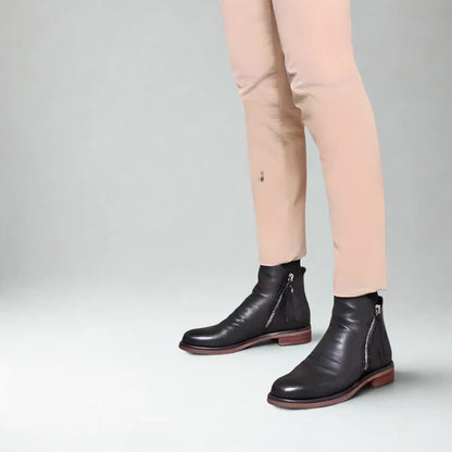 Men's leather chelsea ankle boots with zipper – men