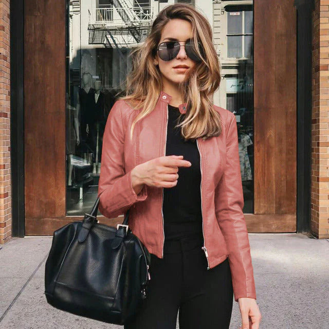 Modern short casual zip jacket – women