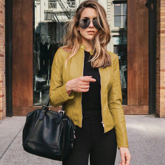 Modern short casual zip jacket – women