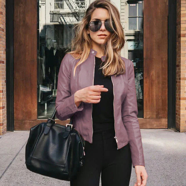 Modern short casual zip jacket – women