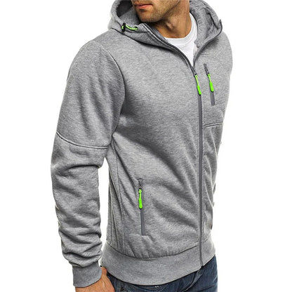 Erik – slim fit zip hoodie with ribbed cuffs and zippered pocket