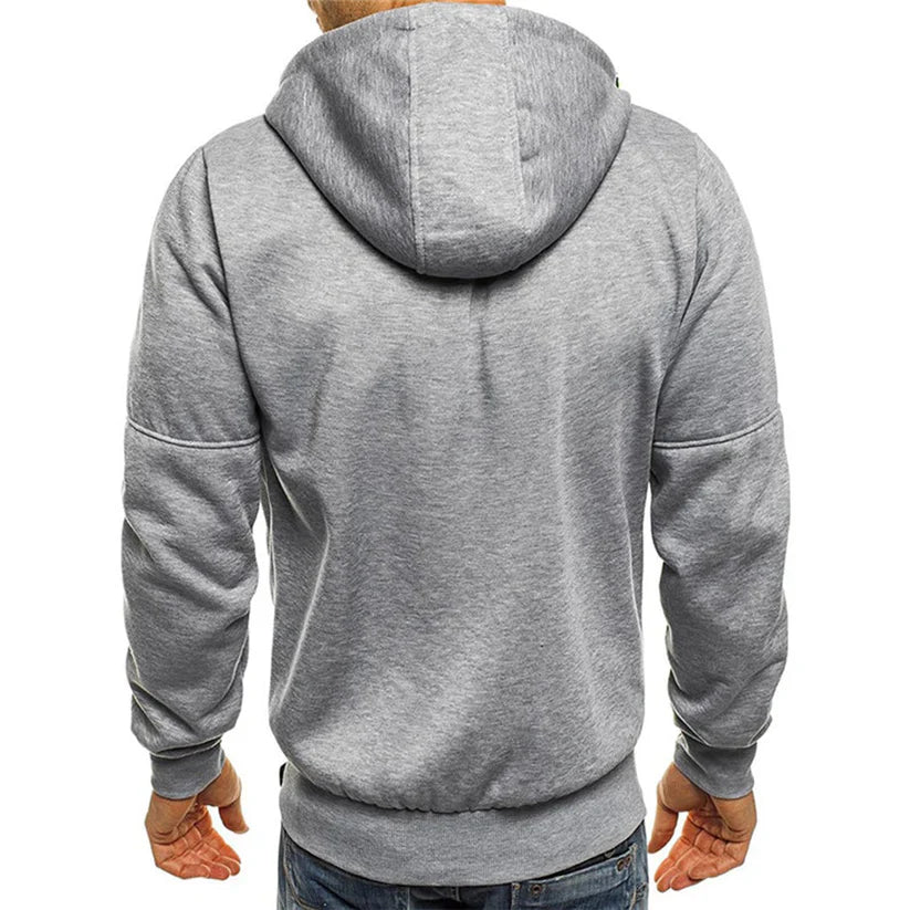 Erik – slim fit zip hoodie with ribbed cuffs and zippered pocket