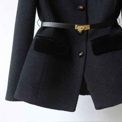 Tailored women's coats with belt and buttons
