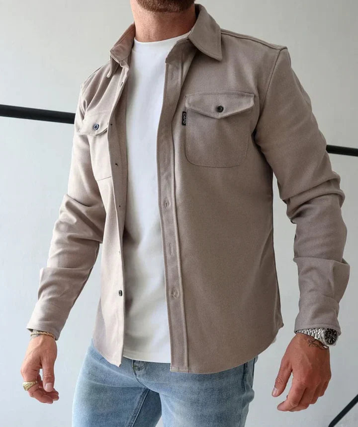 Jeff men’s long-sleeve shirt with pockets – men