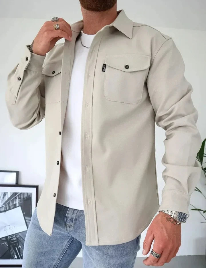 Jeff men’s long-sleeve shirt with pockets – men