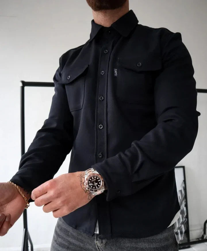 Jeff men’s long-sleeve shirt with pockets – men
