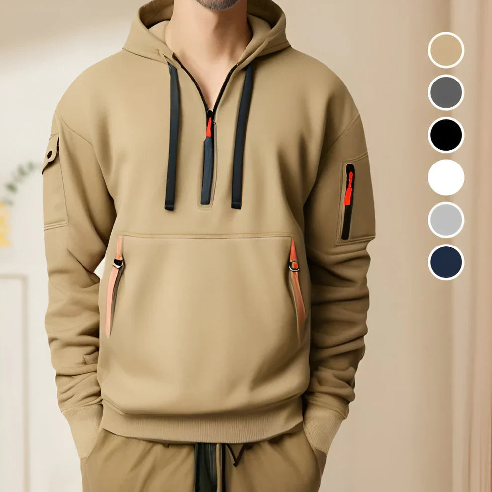 Men’s half-zip pullover hoodie – men