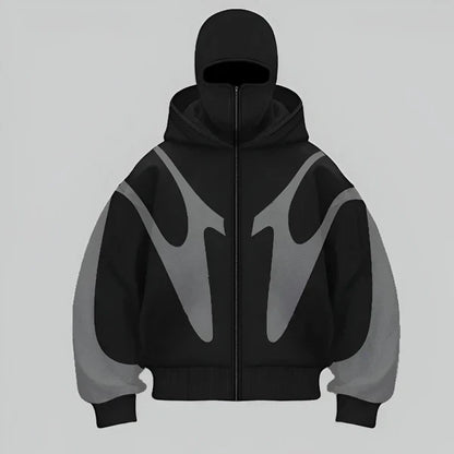 Men’s oversized full-zip hoodie techwear – men