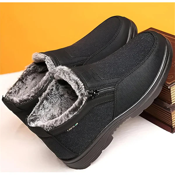 Men's warm snow boots with zipper - men