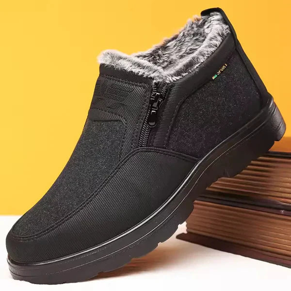 Men's warm snow boots with zipper - men