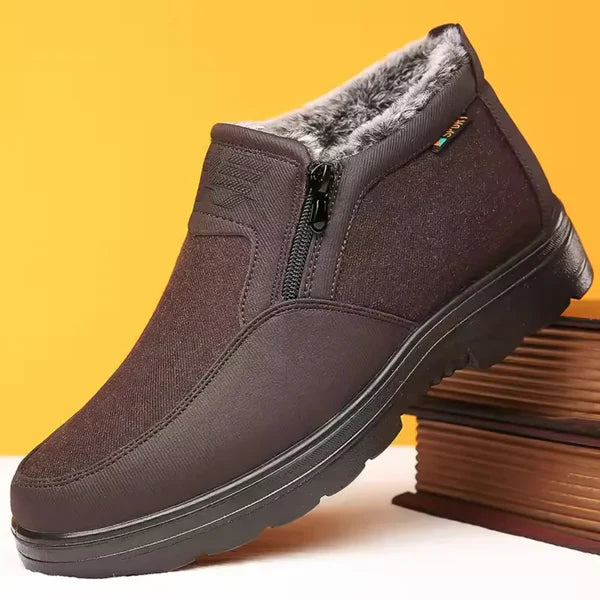 Men's warm snow boots with zipper - men