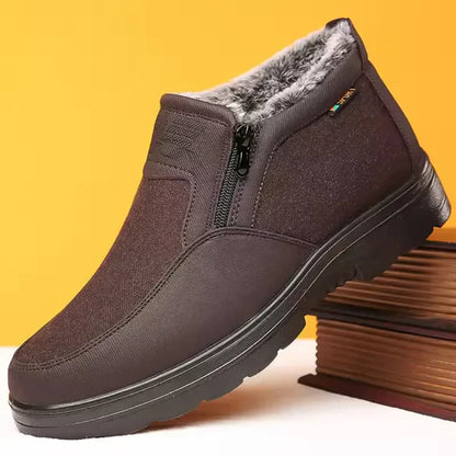 Men's warm snow boots with zipper - men
