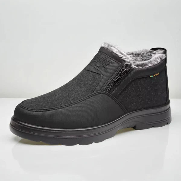 Men's warm snow boots with zipper - men