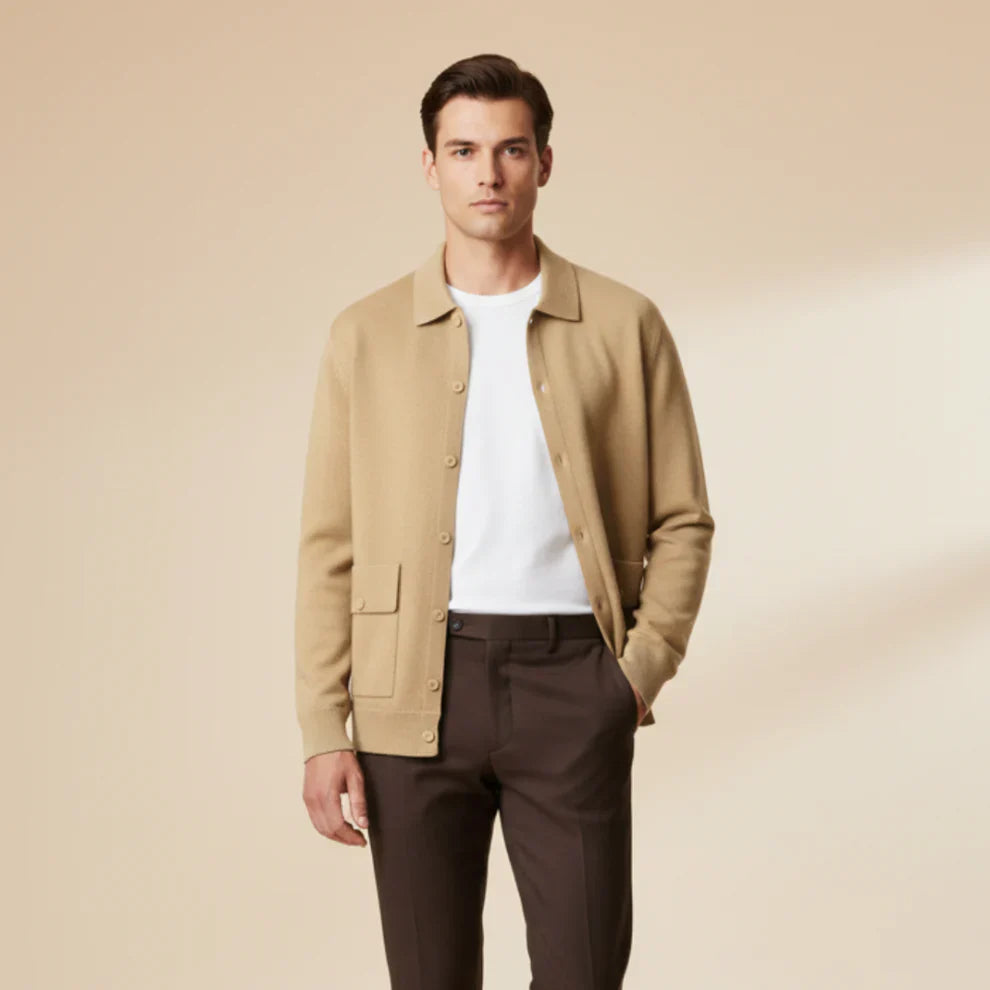Men’s button-front knit cardigan jacket – men