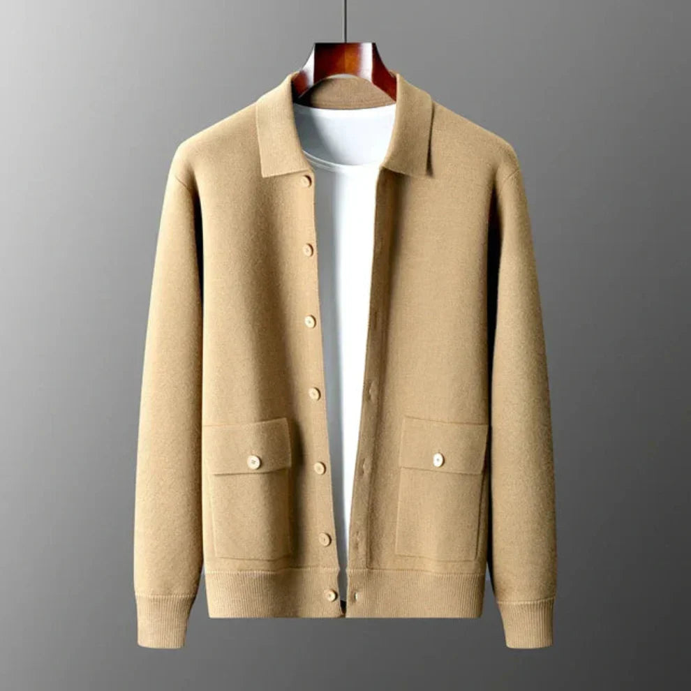 Men’s button-front knit cardigan jacket – men