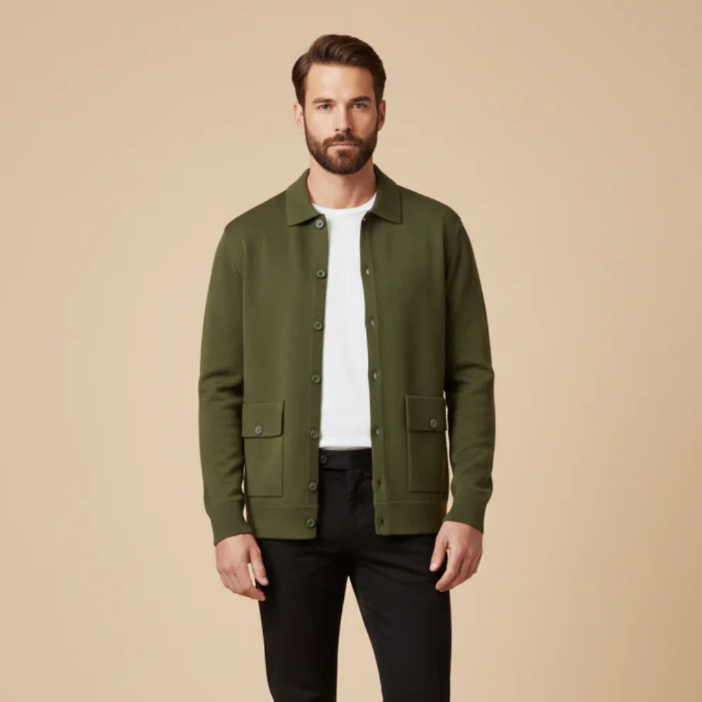 Men’s button-front knit cardigan jacket – men