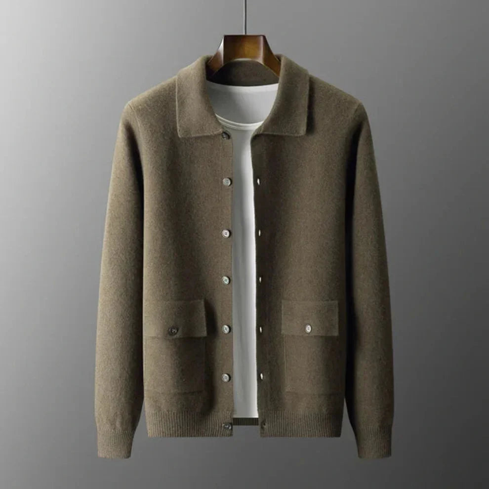 Men’s button-front knit cardigan jacket – men
