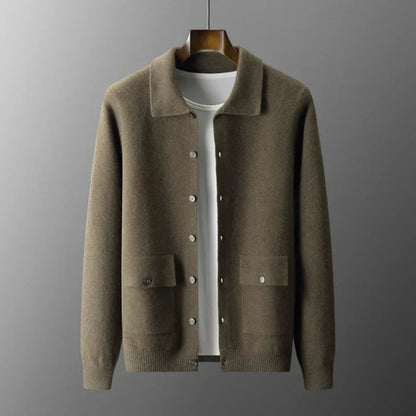 Men’s button-front knit cardigan jacket – men