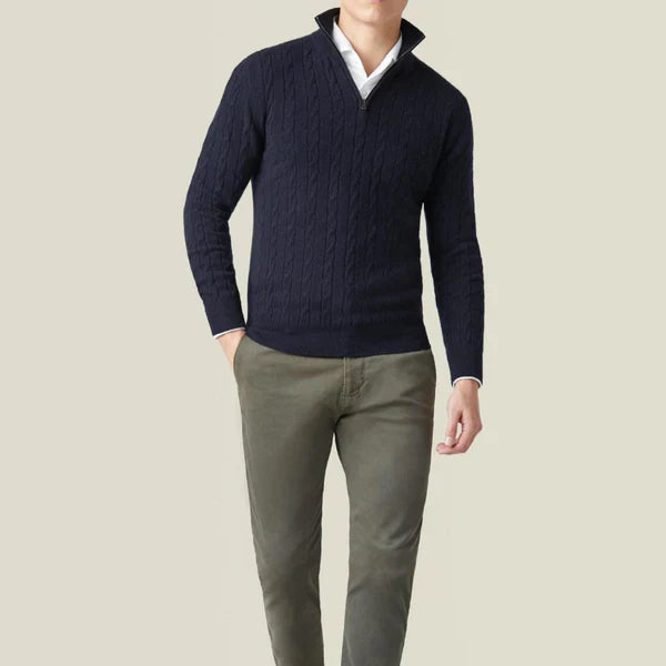 Men’s cable-knit quarter-zip classic – men