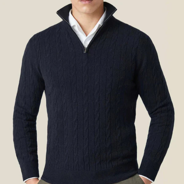 Men’s cable-knit quarter-zip classic – men