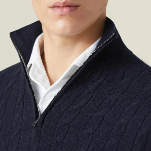 Men’s cable-knit quarter-zip classic – men