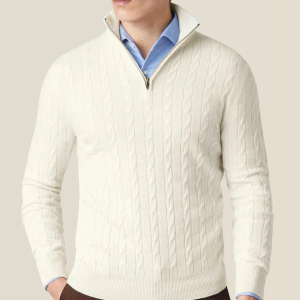Men’s cable-knit quarter-zip classic – men