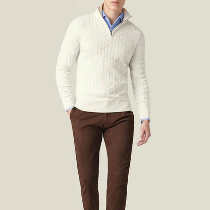Men’s cable-knit quarter-zip classic – men