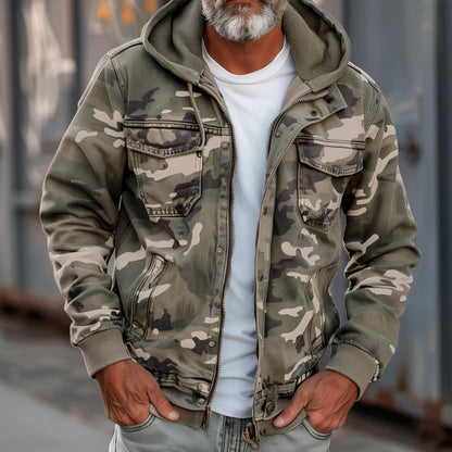Men’s camouflage hooded military jacket – men